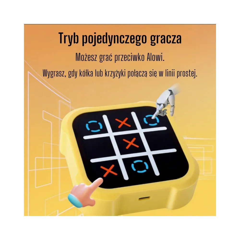 WOOPIE Gra Elektroniczna Kółko i Krzyżyk Logiczna Edukacyjna 4w1