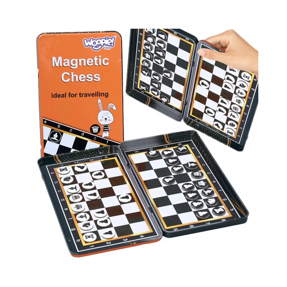 WOOPIE IQ Gra Szachy Warcaby Magnetyczne 2w1 Podróżna Kieszonkowa 5 sztuk