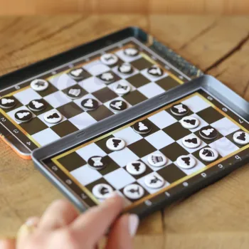 WOOPIE IQ Gra Szachy Warcaby Magnetyczne 2w1 Podróżna Kieszonkowa 5 sztuk