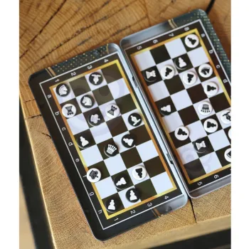 WOOPIE IQ Gra Szachy Warcaby Magnetyczne 2w1 Podróżna Kieszonkowa 5 sztuk