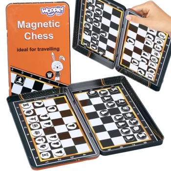 WOOPIE IQ Gra Szachy Warcaby Magnetyczne 2w1 Podróżna Kieszonkowa 10 sztuk