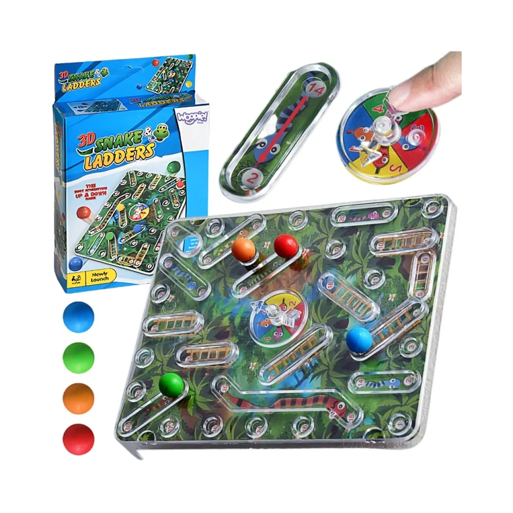 WOOPIE Klasyczna Gra Rodzinna Węże i Drabiny 3D