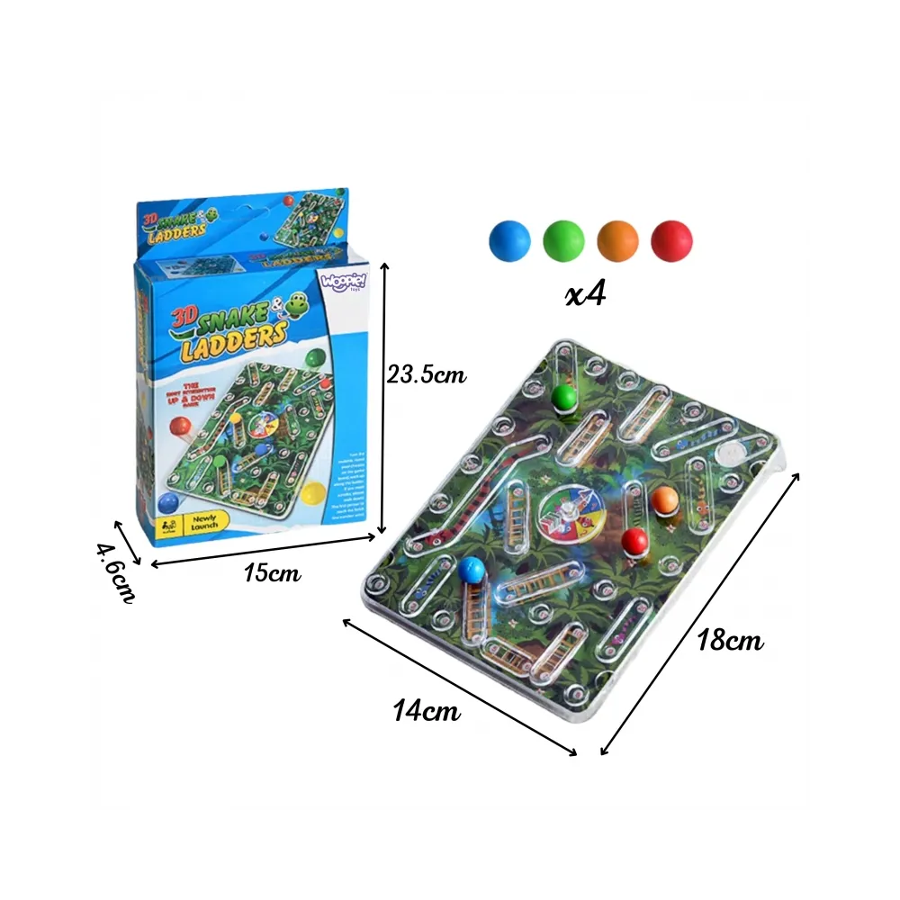 WOOPIE Klasyczna Gra Rodzinna Węże i Drabiny 3D