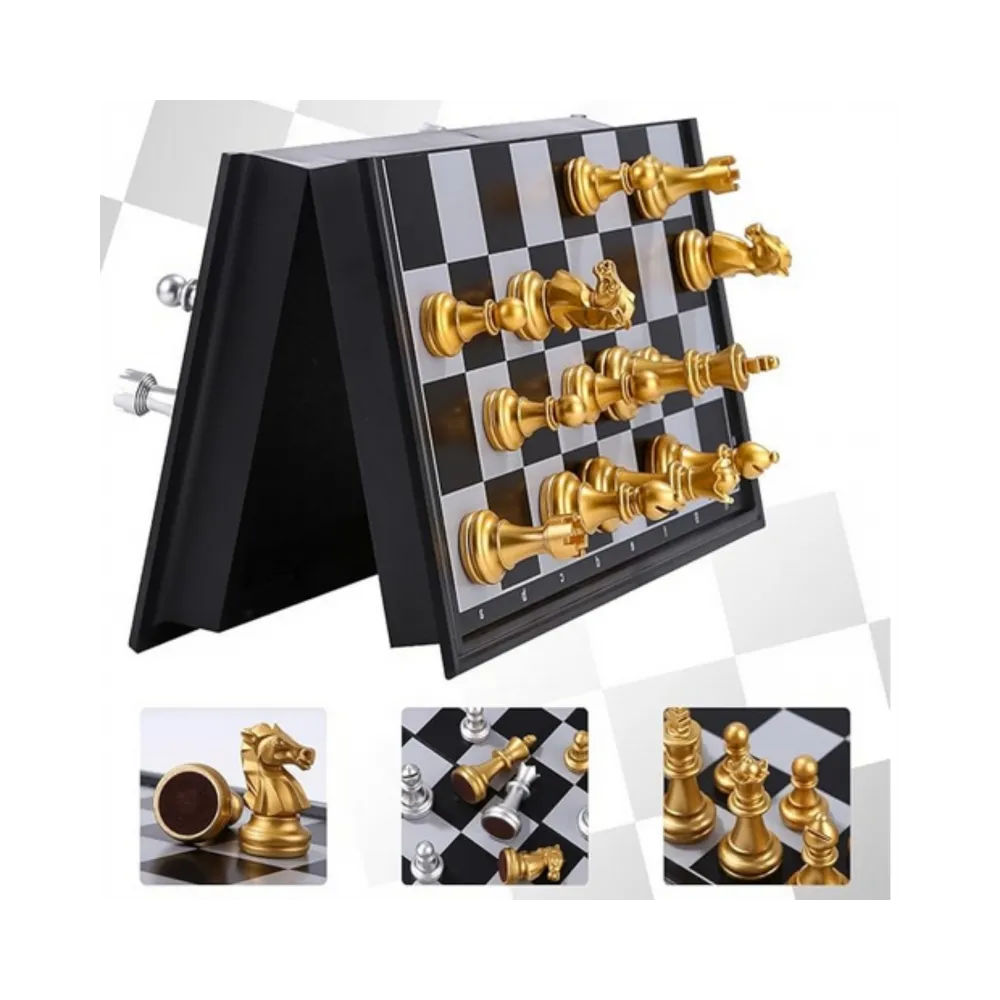 WOOPIE Szachy Magnetyczne Przenośne Złote Srebrne