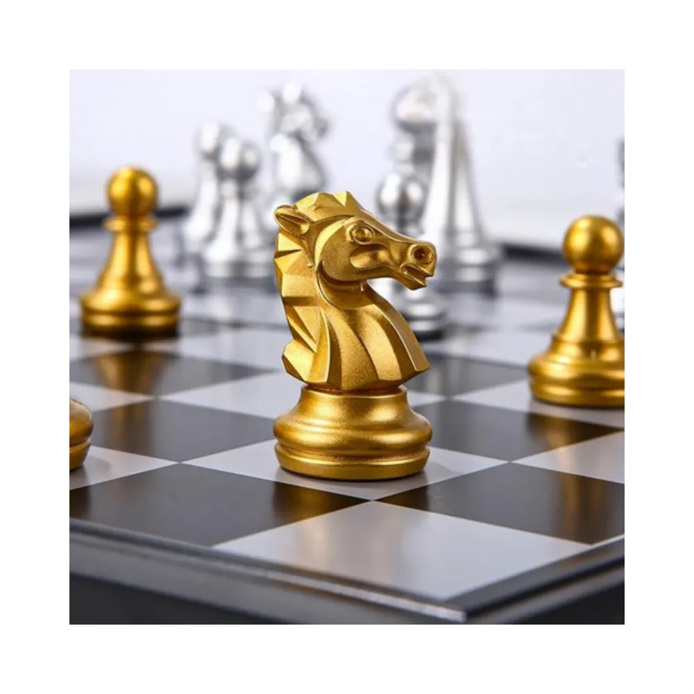 WOOPIE Szachy Magnetyczne Przenośne Złote Srebrne