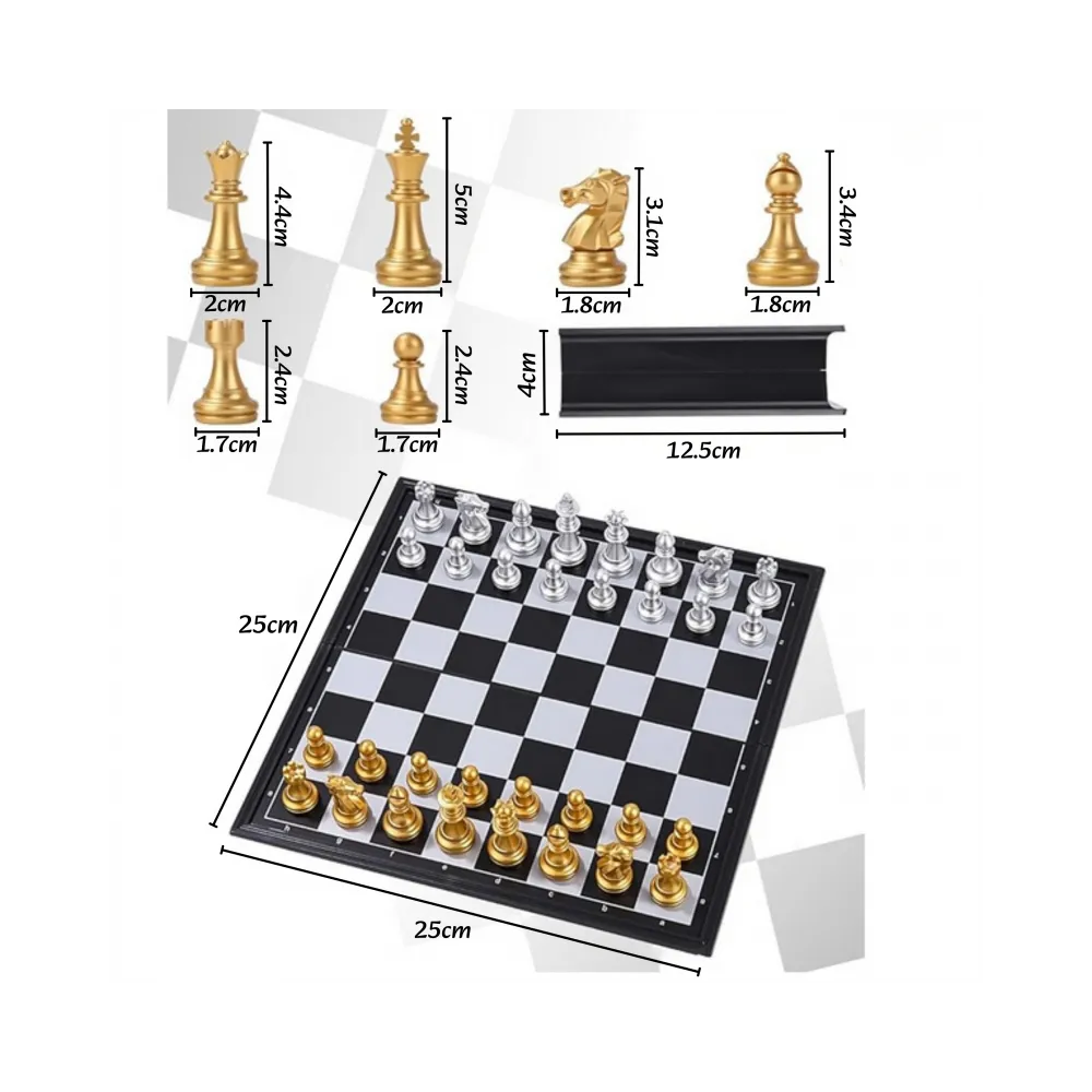 WOOPIE Szachy Magnetyczne Przenośne Złote Srebrne