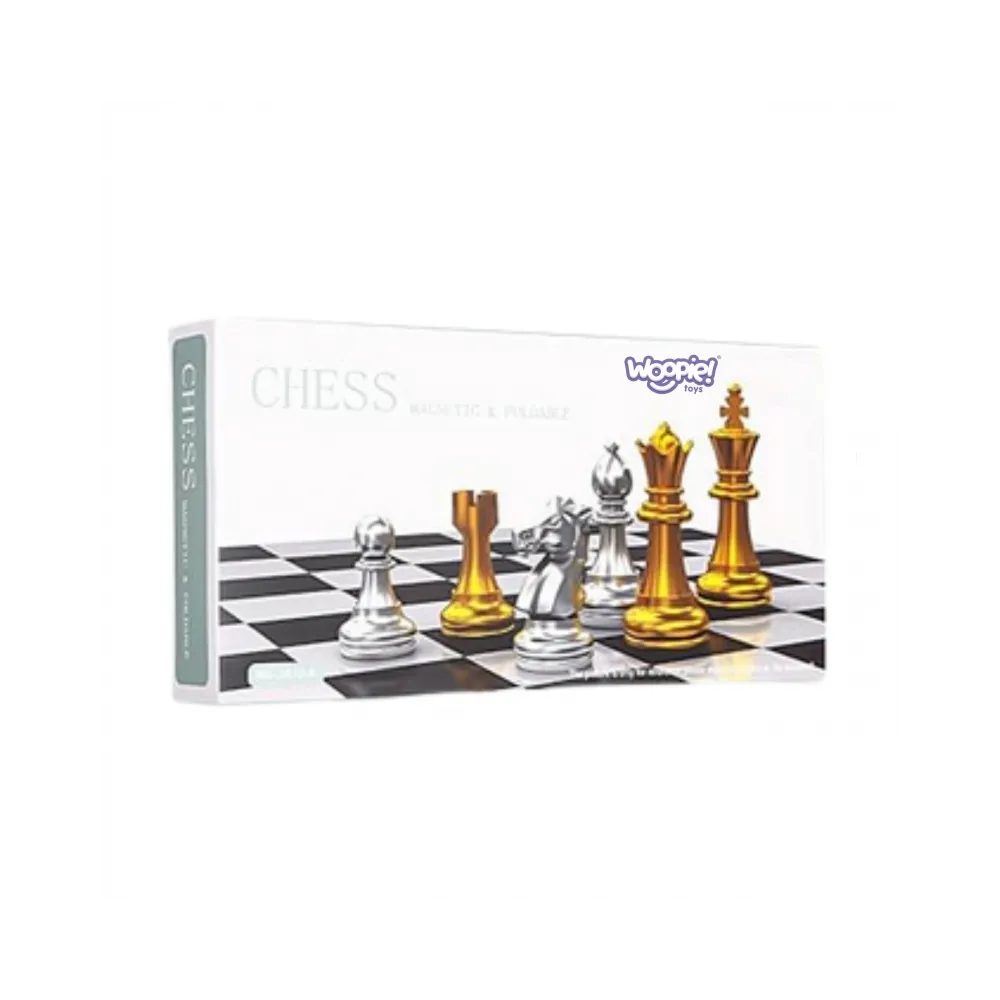 WOOPIE Szachy Magnetyczne Przenośne Złote Srebrne