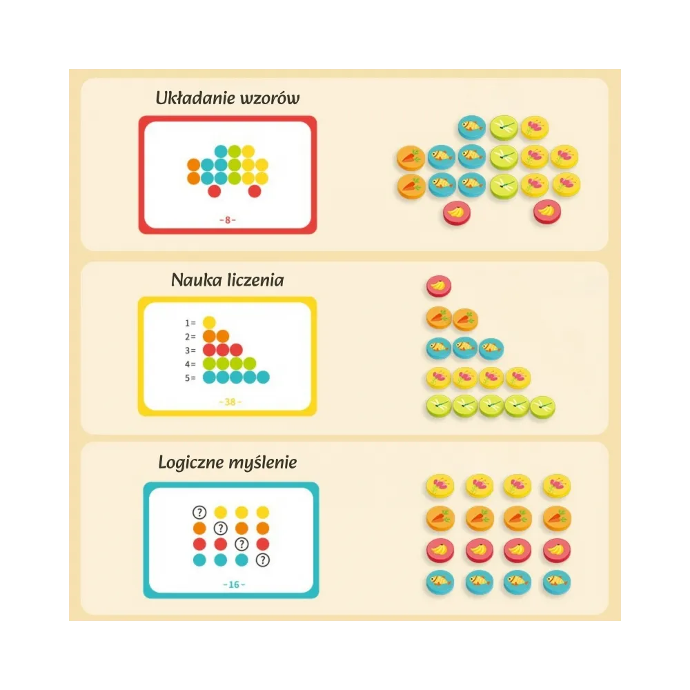 WOOPIE Gra Logiczna Edukacyjna Sorter Klasyfikacja Kolorów