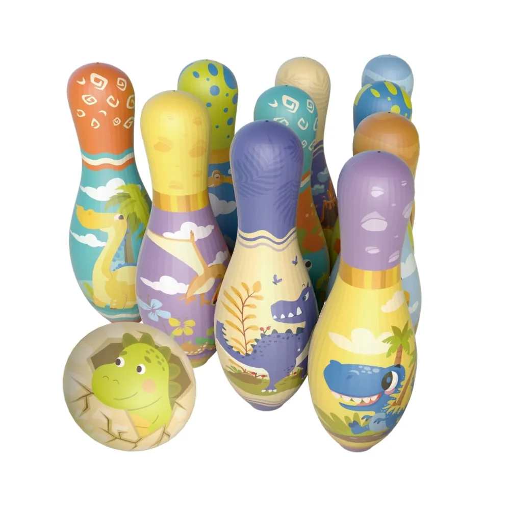 WOOPIE Gra Zręcznościowa Kręgle Miękkie Soft Dinozaury Zestaw 12el.