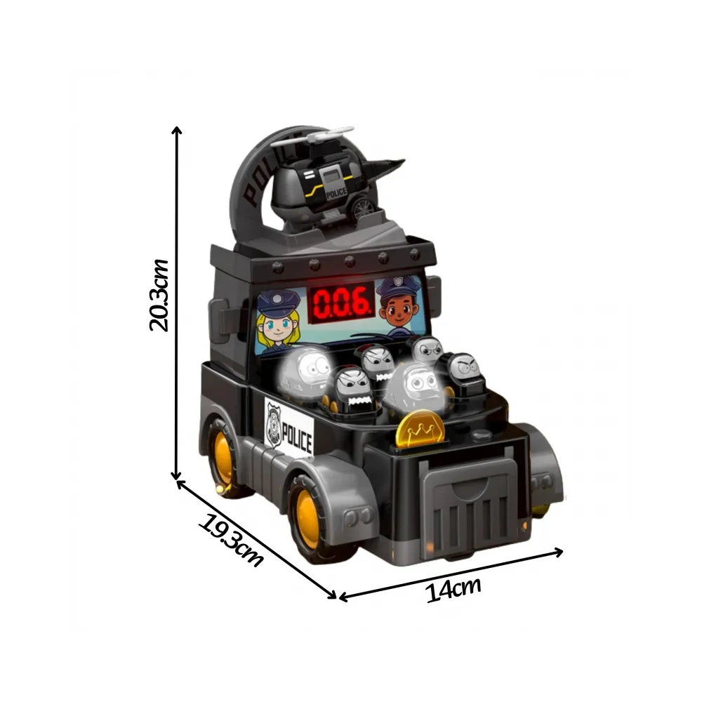 WOOPIE Gra Zręcznościowa Uderz Młotkiem Wbijak Wóz Policyjny z Akcesoriami