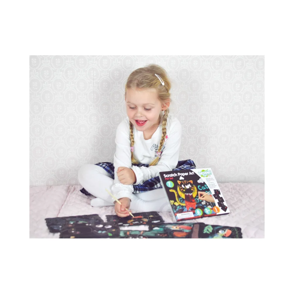 WOOPIE ART&FUN Zestaw Kreatywny Wydrapywanki dla Dzieci 7 el.