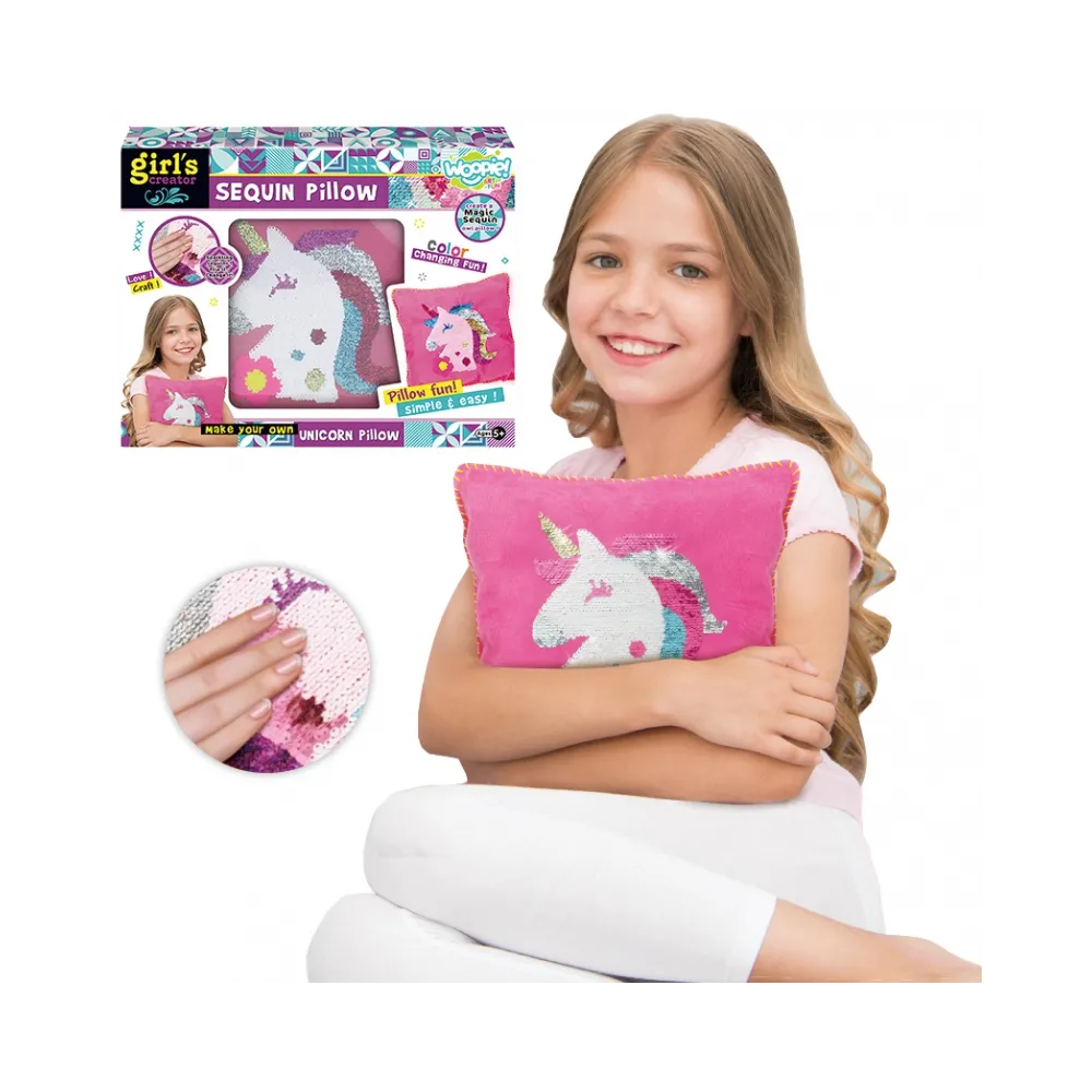 WOOPIE ART&FUN Zestaw Kreatywny Poduszka do Ozdobienia Jednorożec