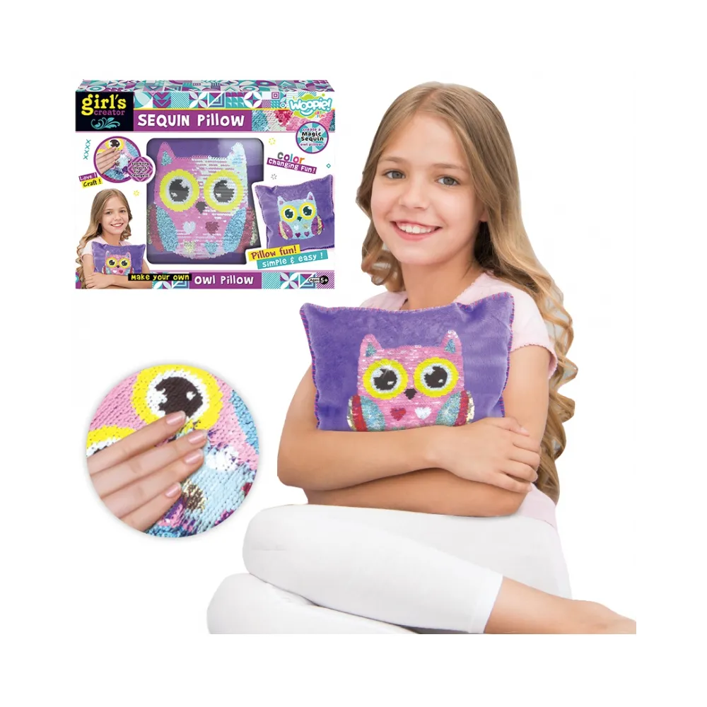 WOOPIE ART&FUN Zestaw Kreatywny Poduszka do Ozdobienia Sówka