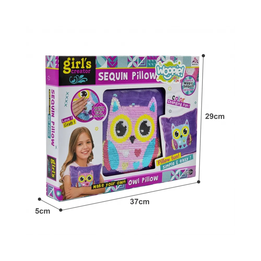 WOOPIE ART&FUN Zestaw Kreatywny Poduszka do Ozdobienia Sówka