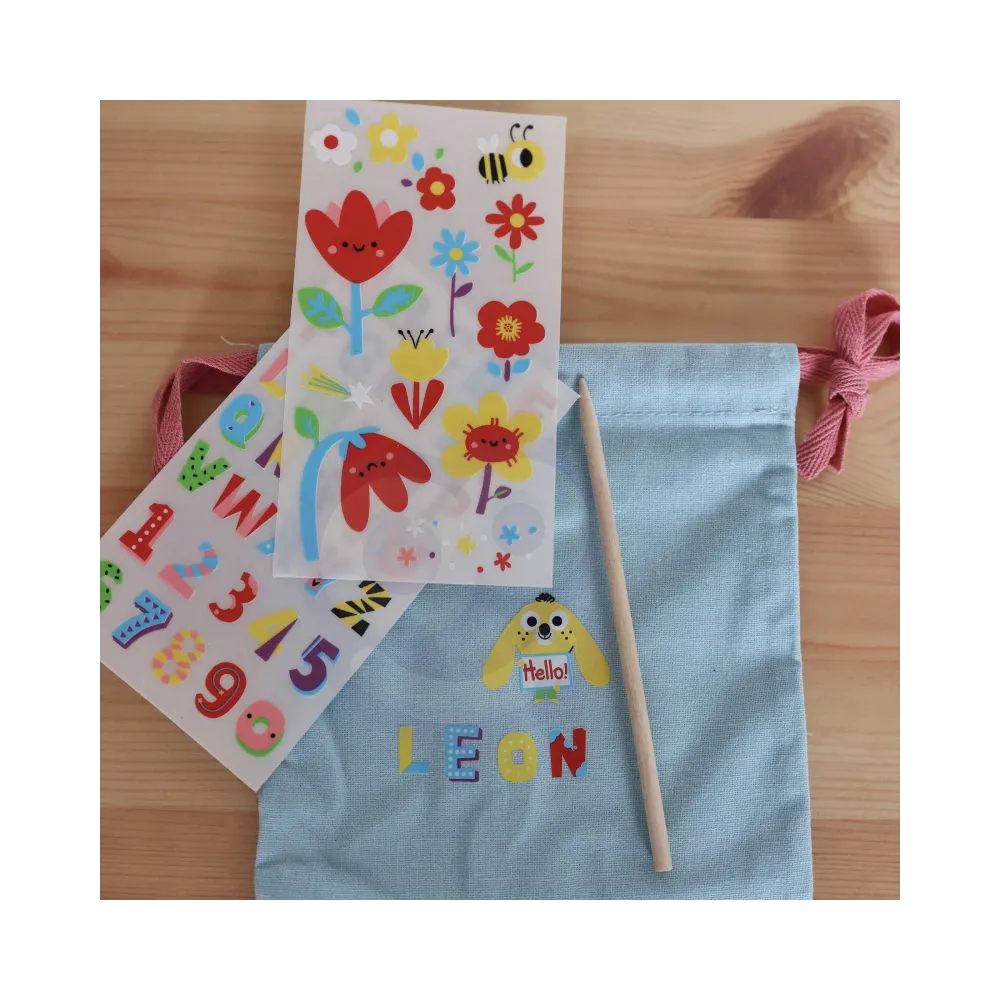 WOOPIE ART&FUN Zestaw Kreatywny Zrób Torebkę Dekorowanie Woreczka Imię Dziecka DIY