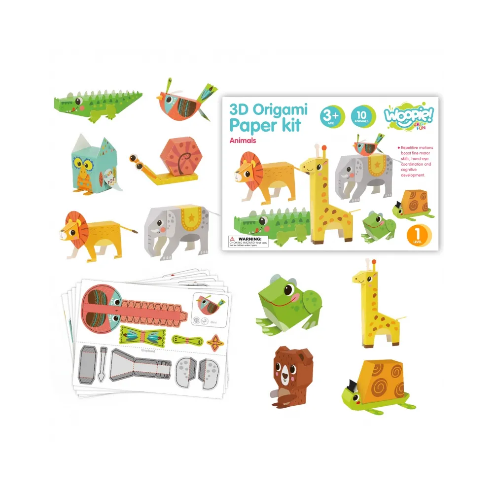 WOOPIE ART&FUN Zestaw Kreatywny Origami 3D Zrób to Sam 10 Zwierzaków