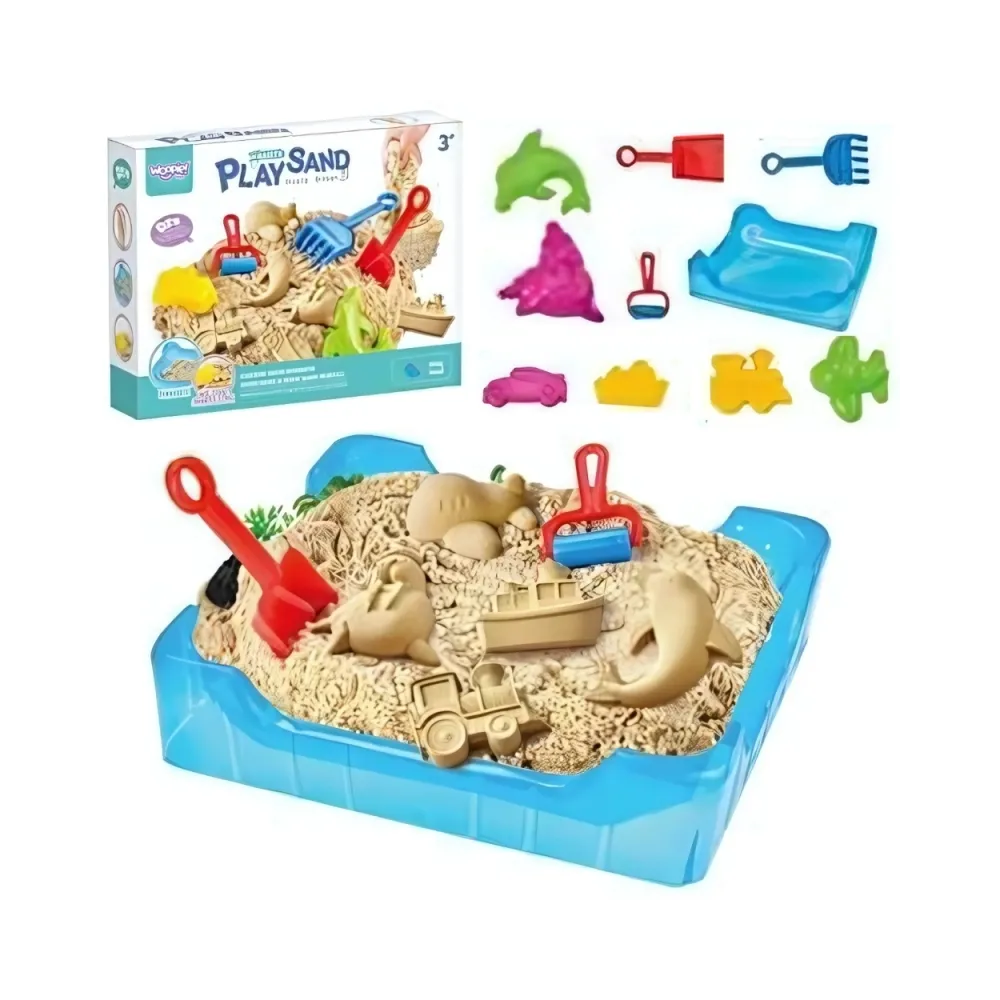 WOOPIE Piasek Kinetyczny 0,5 kg Zestaw Stolik z Foremkami