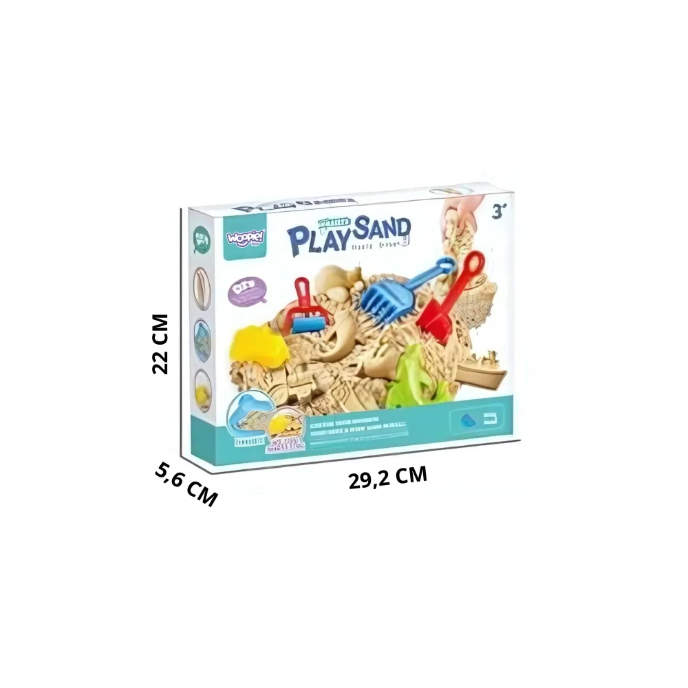 WOOPIE Piasek Kinetyczny 0,5 kg Zestaw Stolik z Foremkami