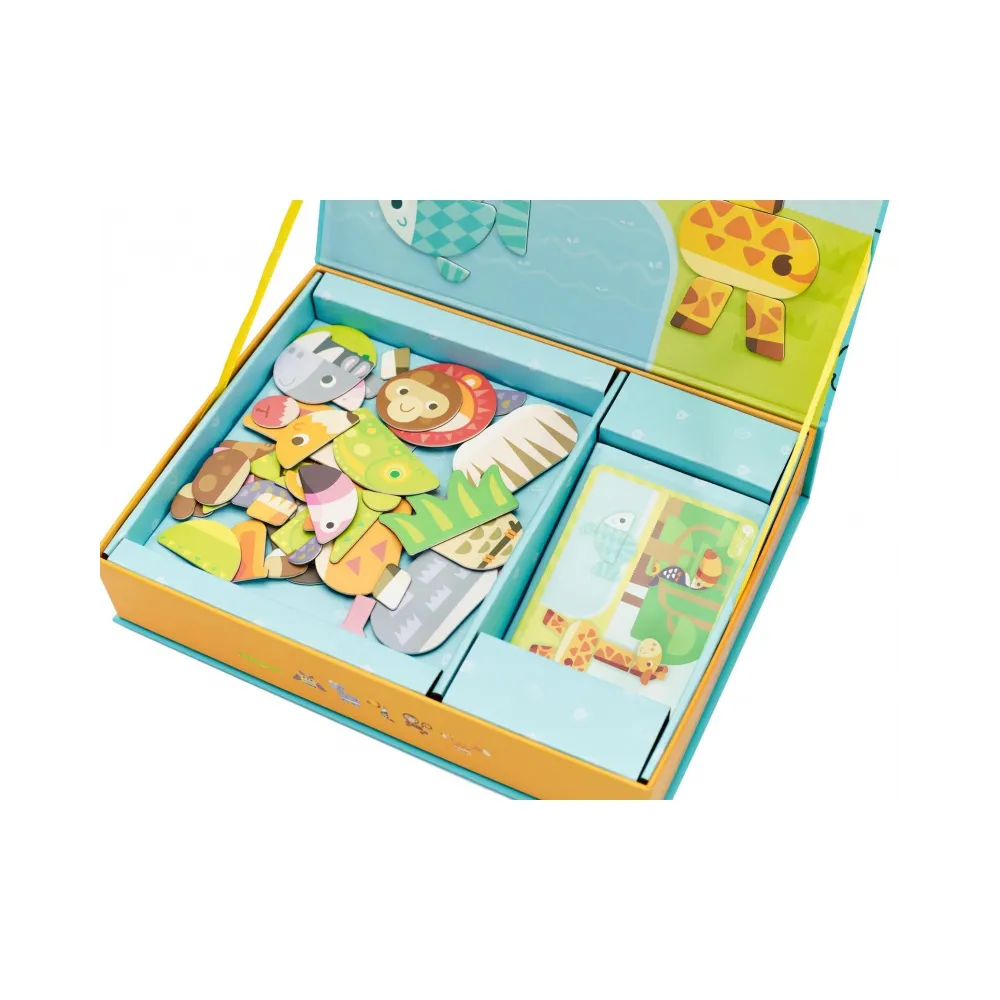 CLASSIC WORLD Układanka Magnetyczna Zwierzęta Tablica Klocki Puzzle Pamięć 60 el.