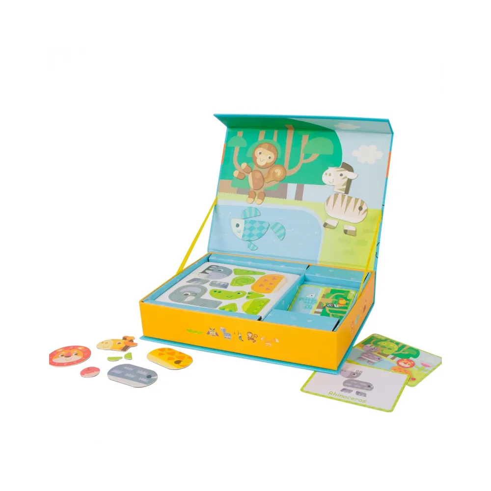 CLASSIC WORLD Układanka Magnetyczna Zwierzęta Tablica Klocki Puzzle Pamięć 60 el.