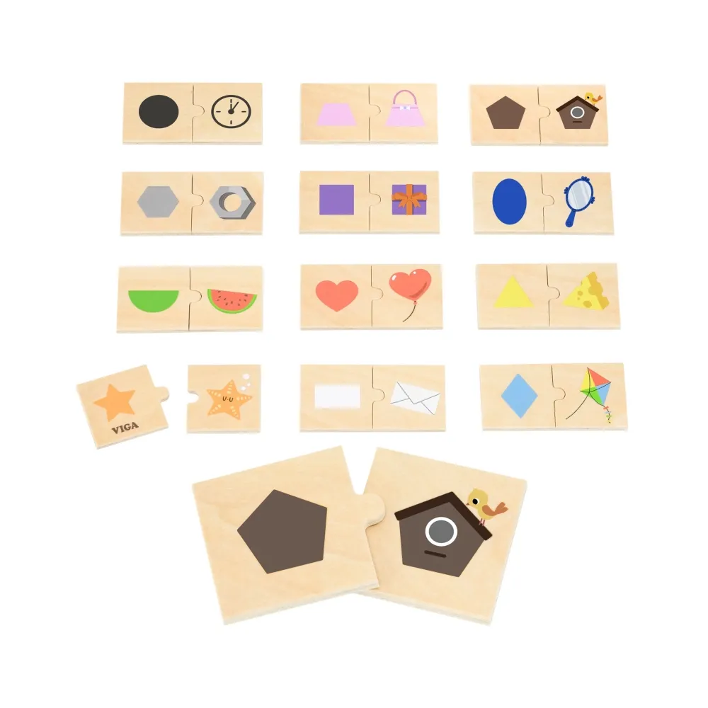 VIGA Zestaw Puzzle Łączenie Kształtów i Przedmiotów