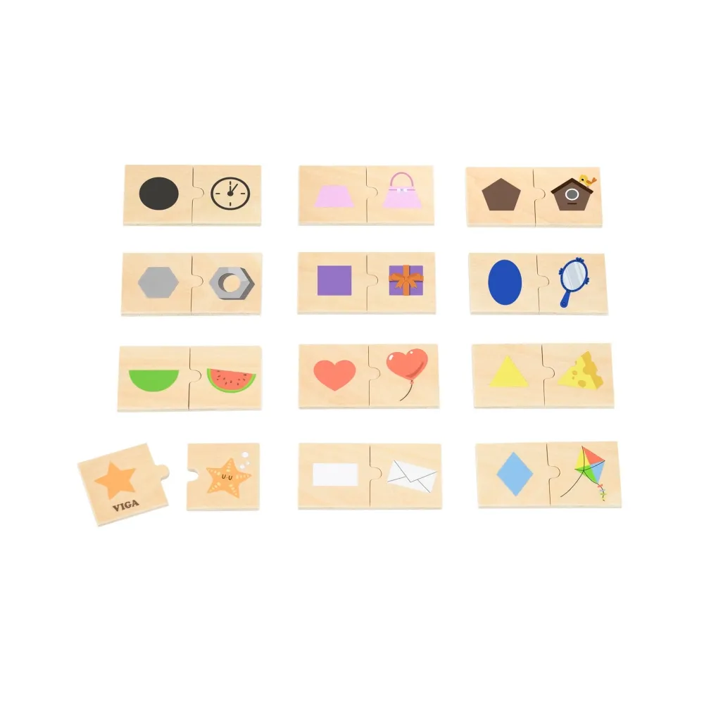 VIGA Zestaw Puzzle Łączenie Kształtów i Przedmiotów