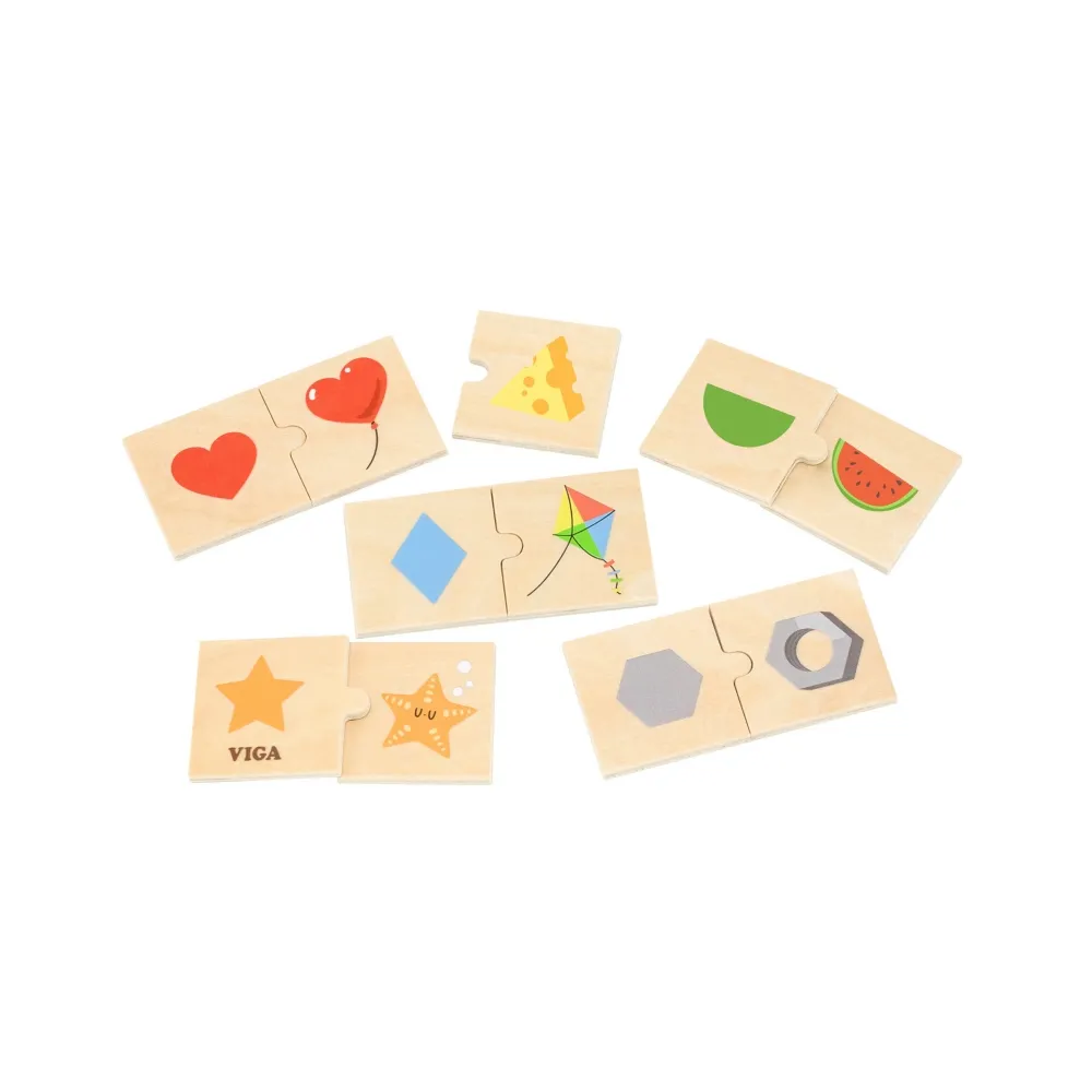 VIGA Zestaw Puzzle Łączenie Kształtów i Przedmiotów