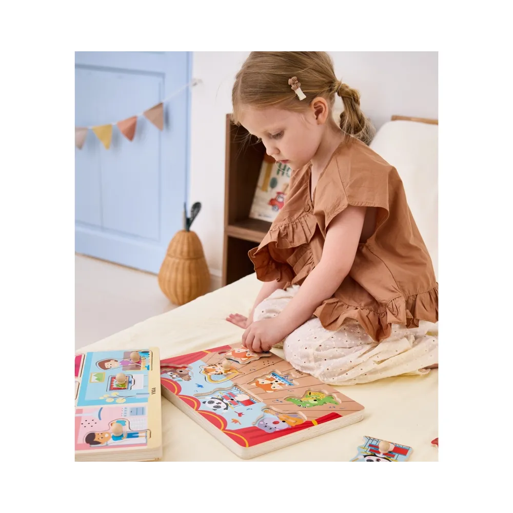 VIGA Puzzle Dźwiękowe Dopasuj Muzykujące Zwierzęta