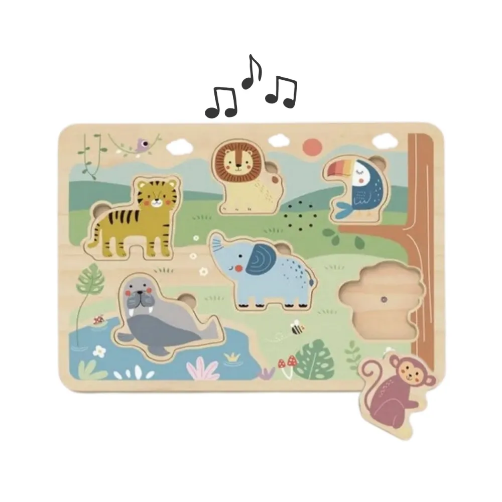 TOOKY TOY Drewniane Interaktywne Puzzle Zwierzątka