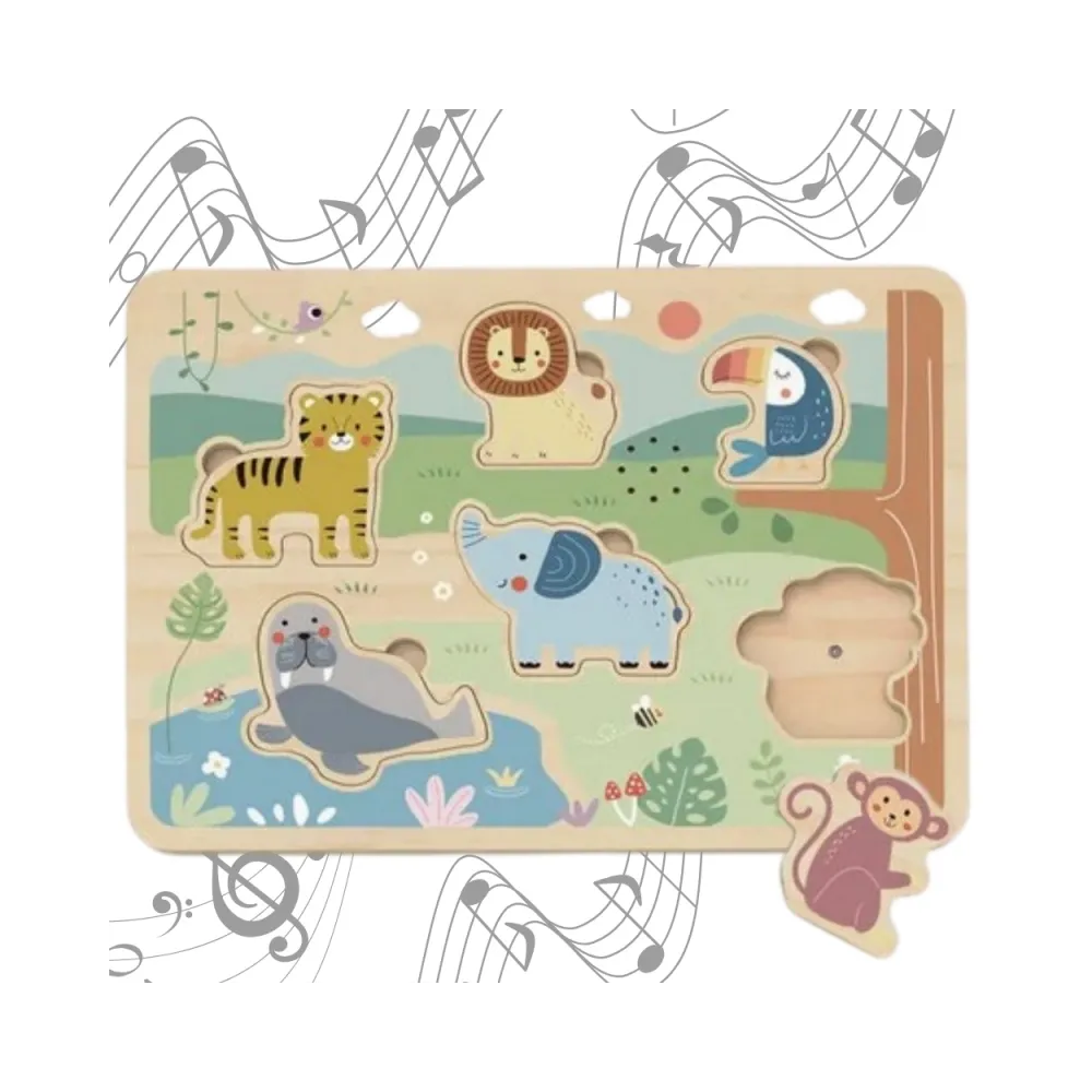 TOOKY TOY Drewniane Interaktywne Puzzle Zwierzątka