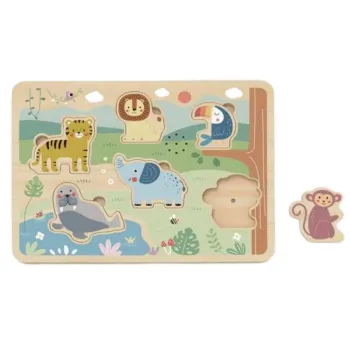 TOOKY TOY Drewniane Interaktywne Puzzle Zwierzątka