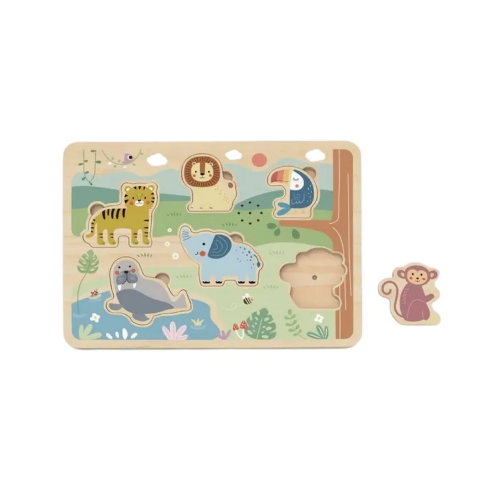TOOKY TOY Drewniane Interaktywne Puzzle Zwierzątka