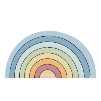 TOOKY TOY Pastelowa Układanka Drewniane Klocki Montessori Tęcza