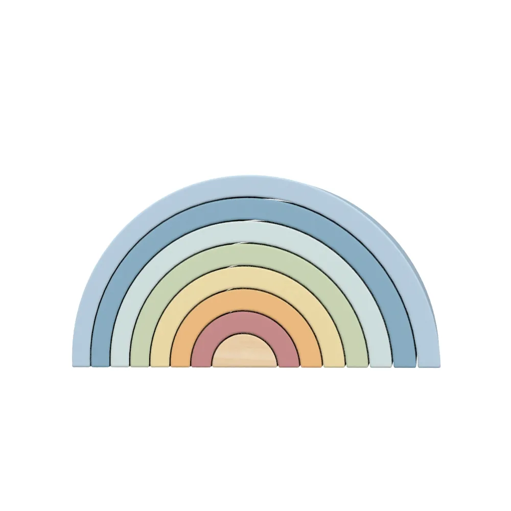 TOOKY TOY Pastelowa Układanka Drewniane Klocki Montessori Tęcza