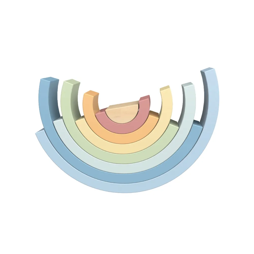 TOOKY TOY Pastelowa Układanka Drewniane Klocki Montessori Tęcza