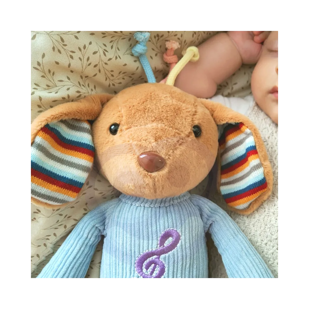 Piesek z różowymi podświetlanymi policzkami