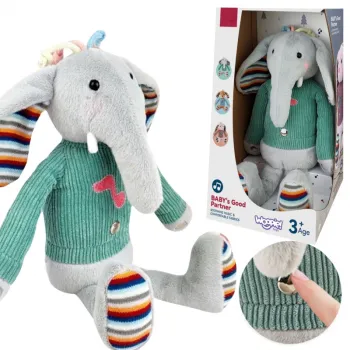 Słonik przytulanka z dźwiękiem i światłem