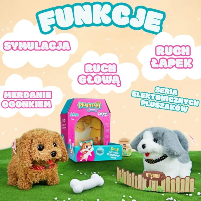 Realistyczny interaktywny piesek z dźwiękami szczekania