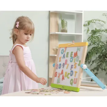 VIGA Drewniany Zestaw Magnetyczny Literki i cyferki