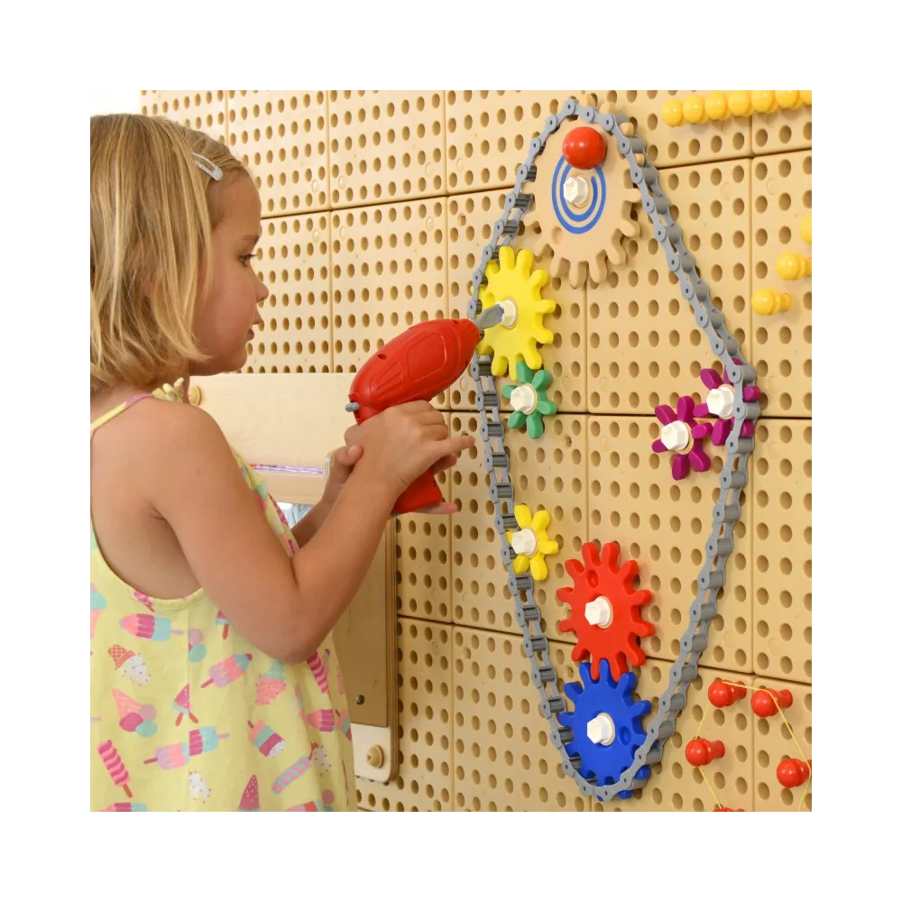 MASTERKIDZ Koła Zębate Zbuduj Własny Mechanizm - Tablica Naukowo-Kreatywna STEM