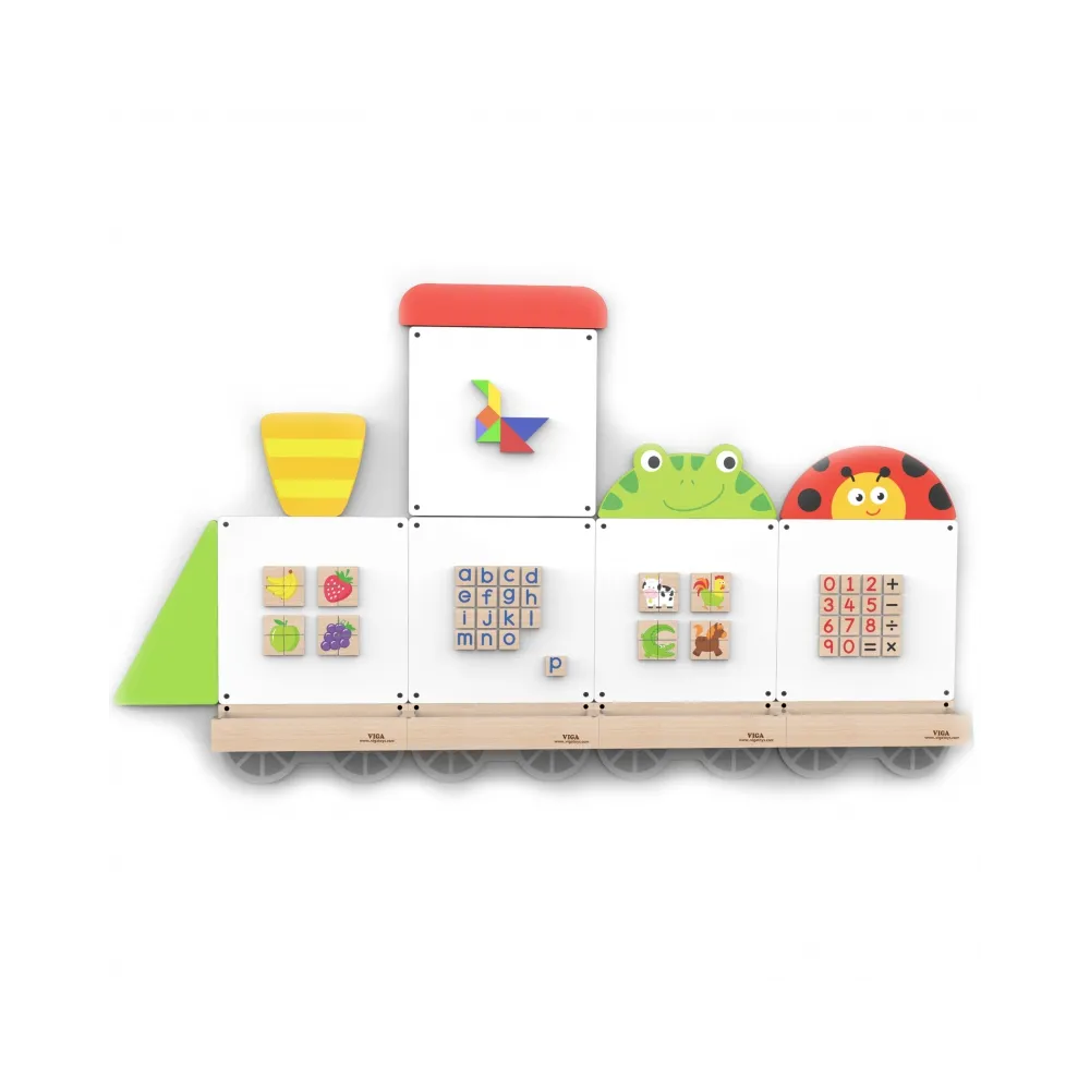 Pociąg zwierzątka z magnetycznymi tablicami dla dzieci.