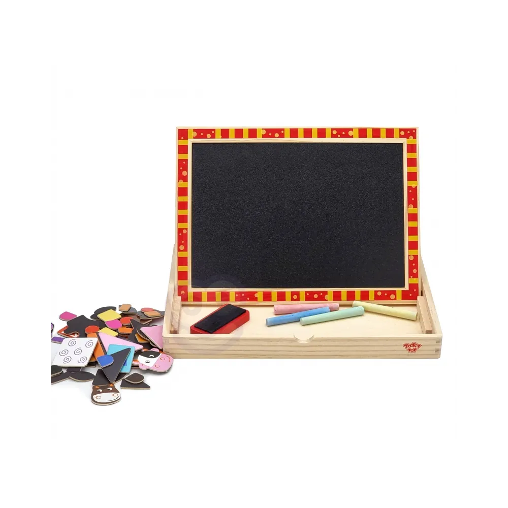 TOOKY TOY Drewniana Tablica Dwustronna Puzzle Układanka Magnetyczna Farma