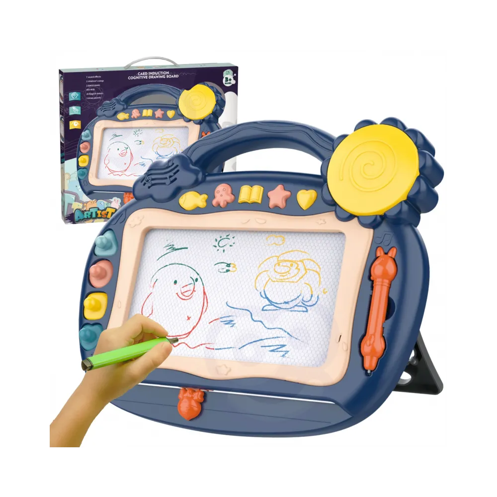 WOOPIE Znikopis Tablica Magnetyczna Kolorowa Stempelki Niebieski