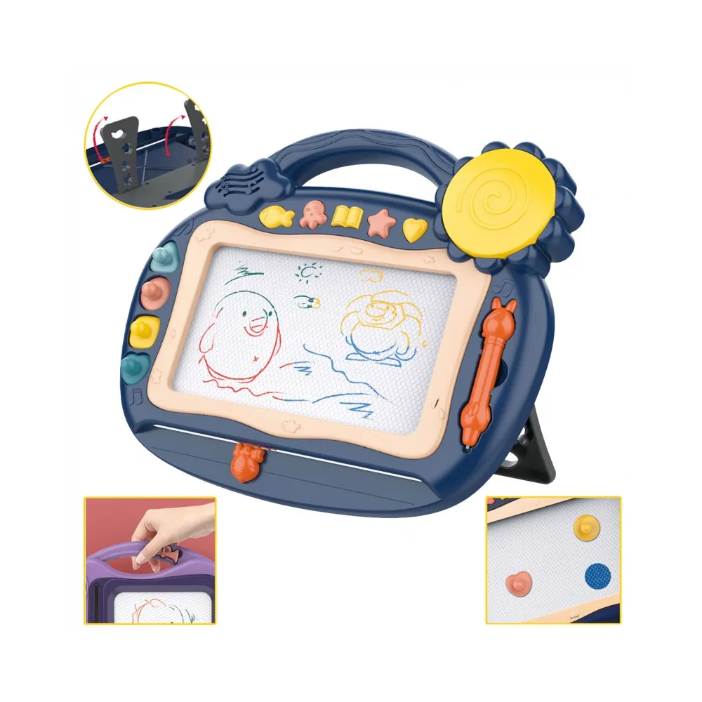 WOOPIE Znikopis Tablica Magnetyczna Kolorowa Stempelki Niebieski