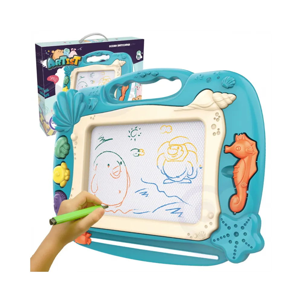 WOOPIE Znikopis Tablica Magnetyczna Kolorowa Stempelki Motyw Oceanu Zielony