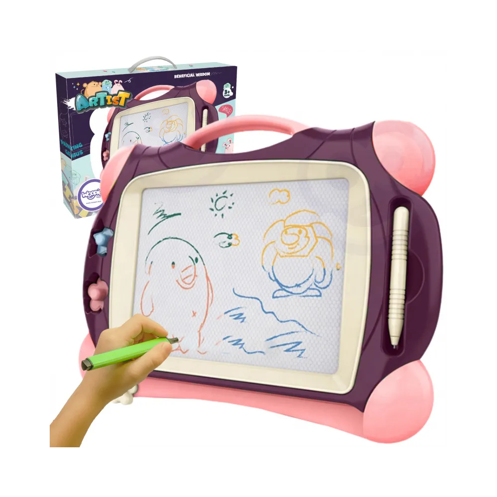 WOOPIE Znikopis Tablica Magnetyczna Kolorowa + 2 Stempelki Fioletowy