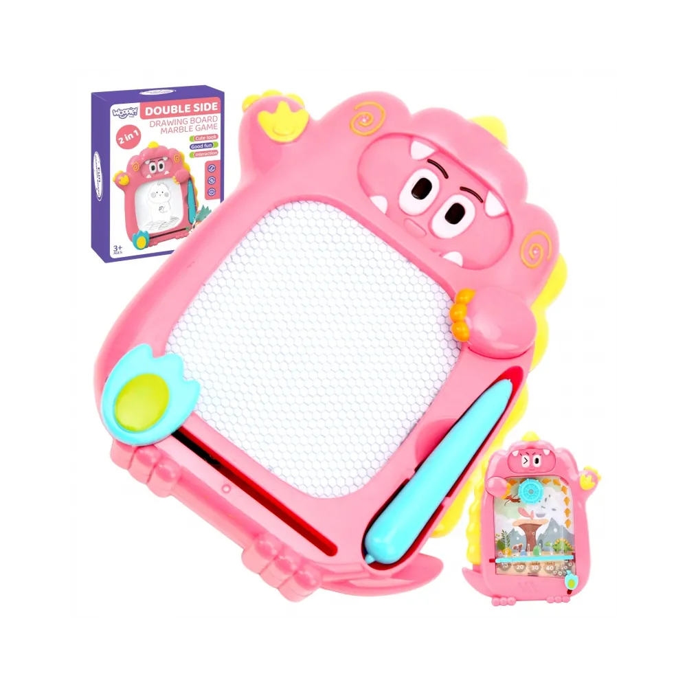WOOPIE Znikopis Tablica Magnetyczna 2w1 Gra Zręcznościowa Pinball Flipper Różowa