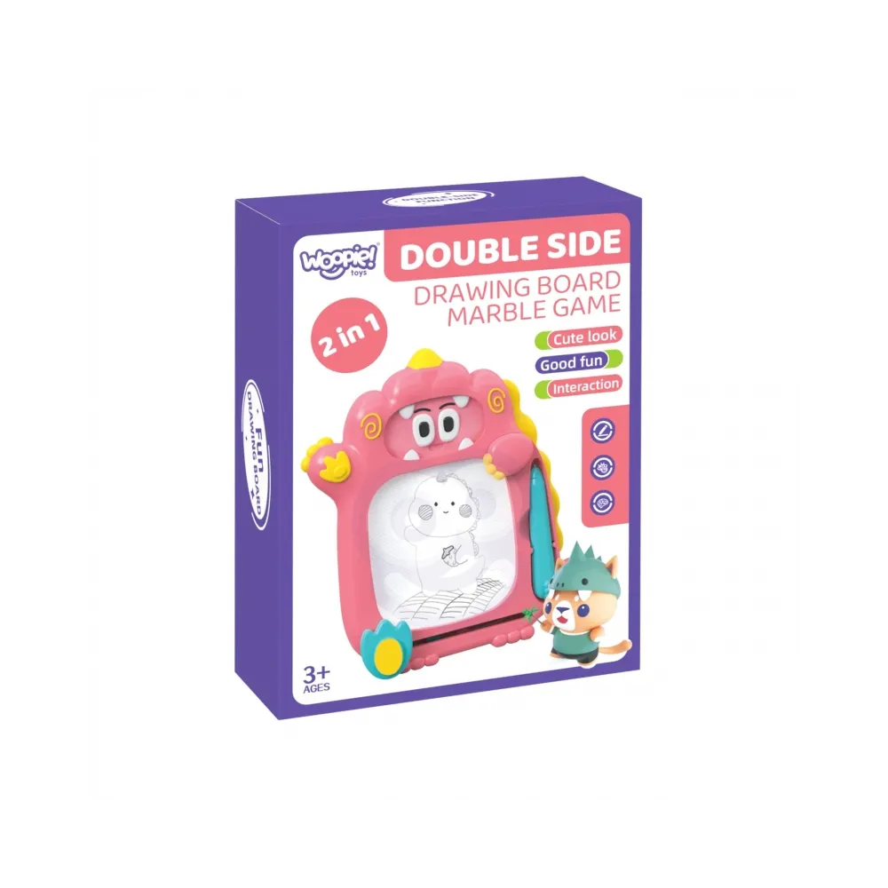 WOOPIE Znikopis Tablica Magnetyczna 2w1 Gra Zręcznościowa Pinball Flipper Różowa