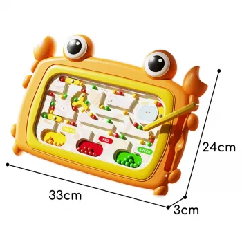 WOOPIE Tablica Magnetyczna Montessori Labirynt Krab Pomarańczowa