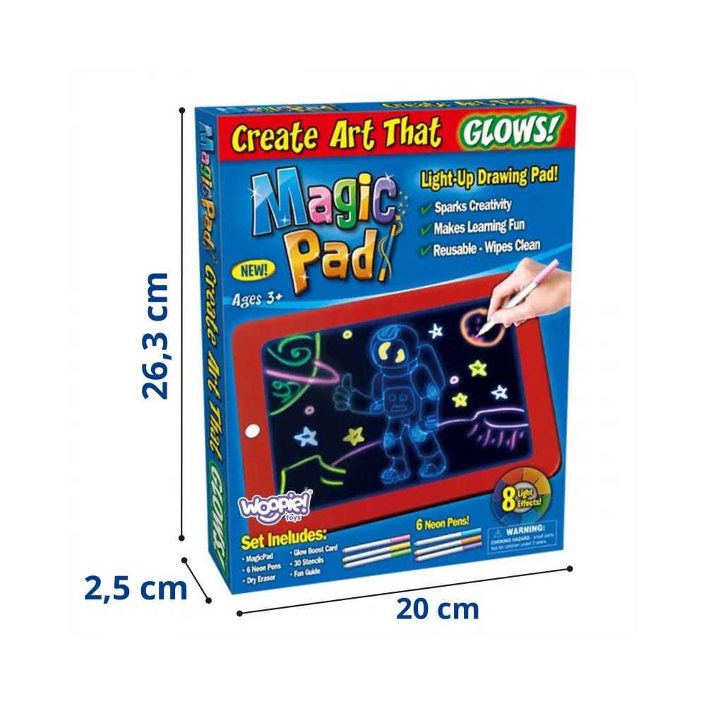 WOOPIE Magiczny Tablet Graficzny do Rysowania Neonowe Kolory